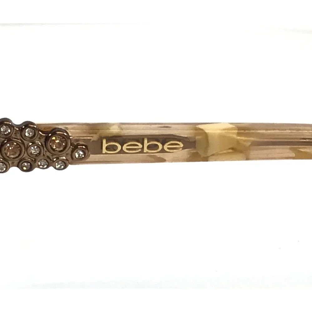 Bebe Eyeglasses Frames BB5177 200 TOPAZ Gold Cat Eye Swarovski 52-17-135